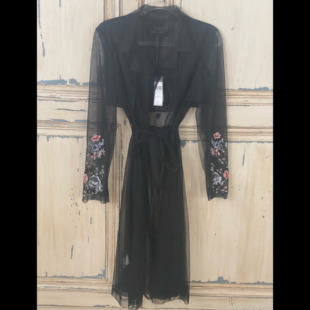 BCBG MAXAZRIA BLACK SHEER LONG COVER NWT
